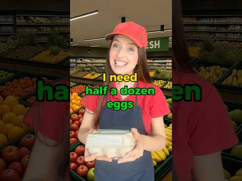 A day at the supermarket 🥚🍌 #englishlanguage #learnenglish