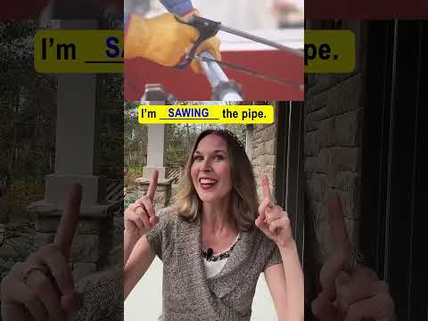 I'm ___ the pipe 👷‍♀️ What am I doing? Learn English Vocabulary #english