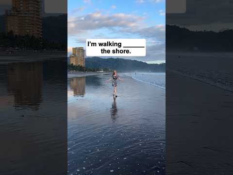 I'm walking ____ the sunset ☀️| English Prepositions #grammar #english #englishgrammar #prepositions